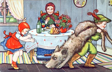 Central European Illustration of Little Red Riding Hood, 1934